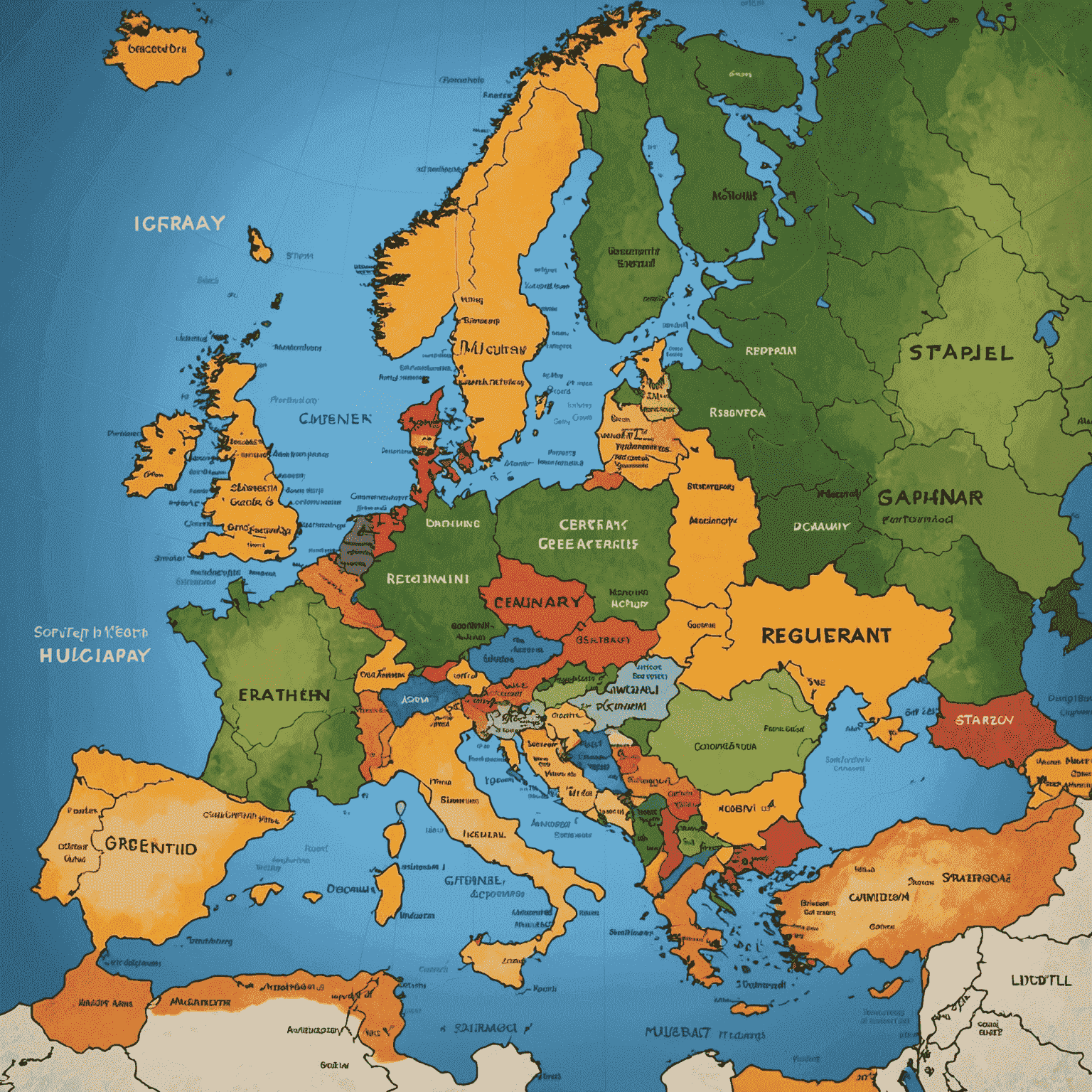 Karte von Mitteleuropa mit hervorgehobenen Partnerländern Deutschland, Ungarn, Niederlande und Schweiz